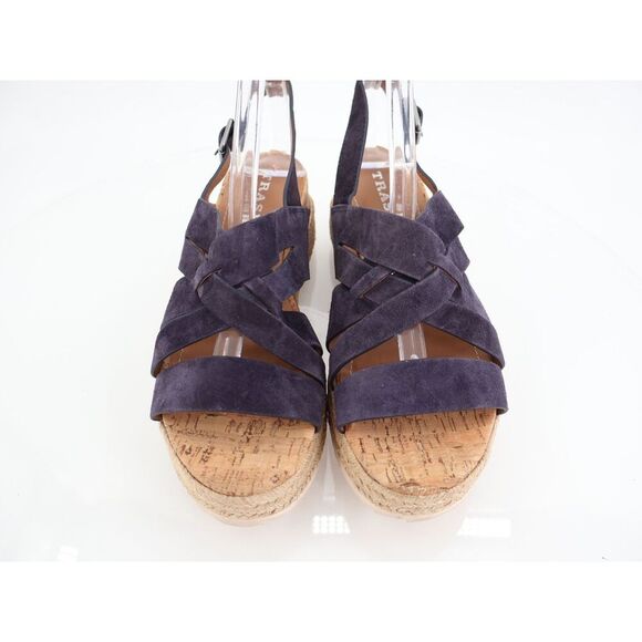 Trask Randi Sandals Women's Size 8 Blue Leather Suede Espadrilles Slingback - Picture 6 of 12
